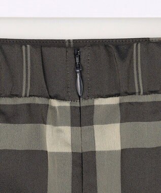 J.PRESS LADIES S ブロックチェックジャガード フレア スカート ブラック×ベージュ系