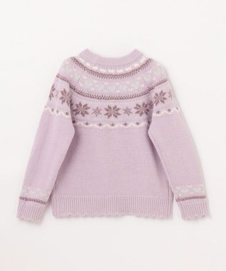 ANY KIDS ノルディック柄 ニット ラベンダー系