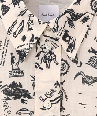 Paul Smith Travel Stories プリント シャツ オフホワイト