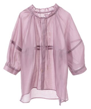 YECCA VECCA バルーンスリーブシアーシャツ Pink