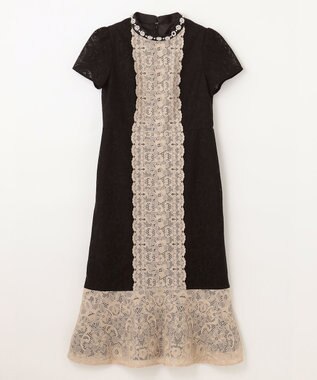 GRACE CONTINENTAL ビジュー衿レースドレス