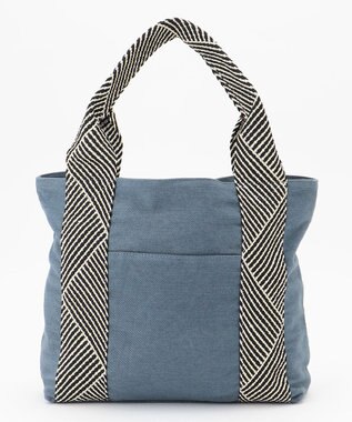 ANY キャンバスデザインテープトート ネイビー系