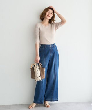 YECCA VECCA 綿麻バギーデニムパンツ Indigo