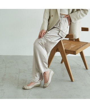 MODE ET JACOMO <carino>ポインテッドトゥウエッジヒールパンプス ゴールドコンビ