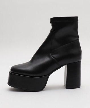 WEGO ストレッチヒールショートブーツ ブラック