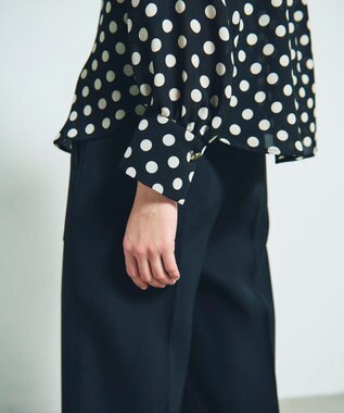 GRACE CONTINENTAL ドットプリントボウタイブラウス ブラック