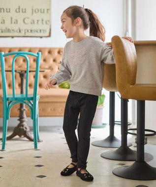 ANY KIDS ケーブル ジャガードレギンス ブラック