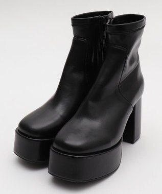 WEGO ストレッチヒールショートブーツ ブラック