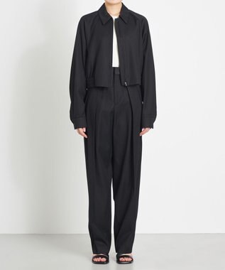 NAVE 【Nave　洗える】バルキーツイル ジップアップブルゾン ブラック系