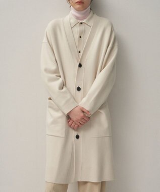 ATON MERINO COLLEGE KNIT | オーバーサイズカーディガン WARM WHITE