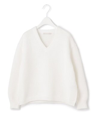 ICB 【洗える】リリヤーンバルキー Vネックニット オフホワイト系