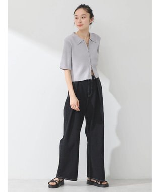 earth music&ecology 衿付きダブルＺＩＰカーディガン Light Gray