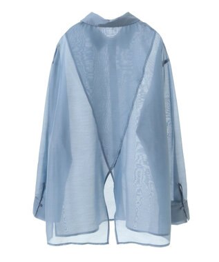 earth music&ecology バックスリットシアーシャツ Blue