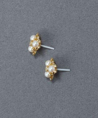 Phoebe 〈金属アレルギー対応〉パールブーケセラミックポストピアス　小粒パール ホワイト