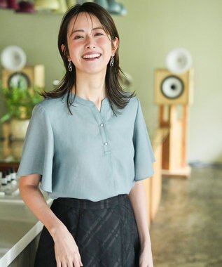 ANY SIS L スムージーポリエステル スキッパー ブラウス