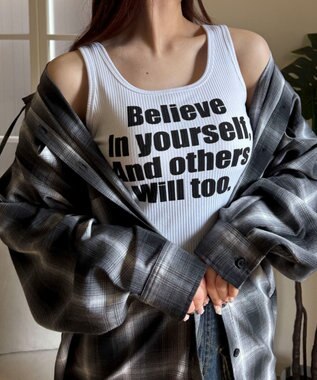 WEGO 【カップ付きインナー】グラフィックカップ付きリブタンク 柄1