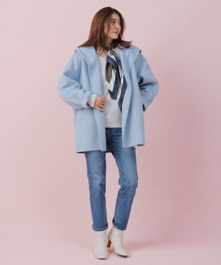 自由区 L 【洗える/セット可】レーヨンポリエステルスムース Vネックニット サンセットグレー