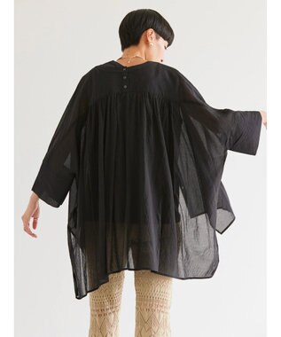 AMERICAN HOLIC バックギャザーＶネックシアーシャツ Black