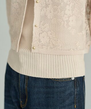 YECCA VECCA 【2点SET】インナーセットレース柄カーディガン Light Beige