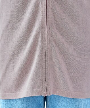 Tiaclasse 【洗える】UVケア機能付きサマーニットロングジップパーカー ピンクモカ