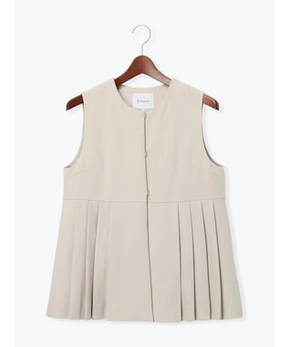 Te chichi 【セレモニーアイテム】サイドプリーツペプラムジレ（セットアップ可） ベージュ