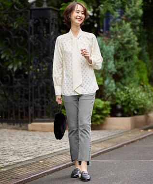 自由区 【XSサイズ～/洗える】365DENIM アンクルフレア パンツ ライトグレー系