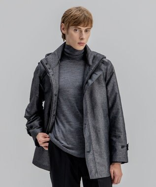 JOSEPH HOMME 新素材【4WAY】ライトラスターシャンブレー　ダウンコート グレー系