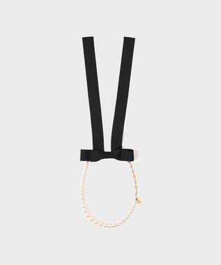 GRACE CONTINENTAL パールリボンネックレス ホワイト