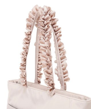 Maison de FLEUR 撥水加工フリルハンドルトートバッグ Grayish Pink