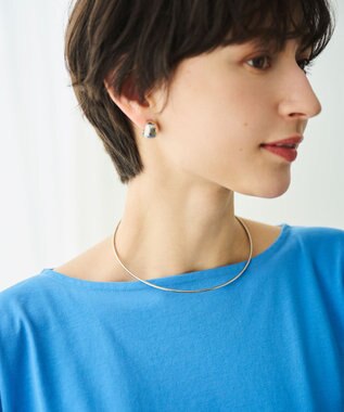 #Newans 【乾燥機可能/接触冷感】タックスリーブカットソー ブルー