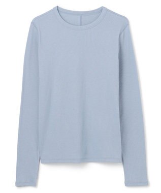 UNFILO コットンカシミヤ クルーネックカットソー スモーキーブルー