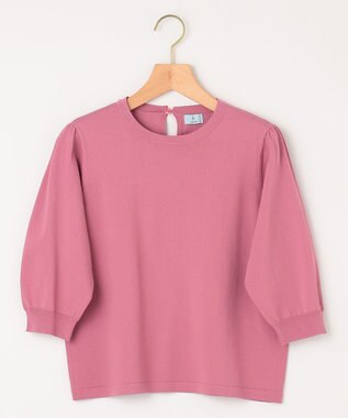 組曲 【UVケア・接触冷感】MINA 6分袖ニットプルオーバー ピオニーピンク系