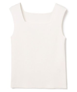 GRACE CONTINENTAL スクエアリブニットトップ ホワイト