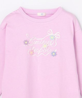 ANY KIDS 【綿100%】ロゴプリント 長袖Tシャツ ラベンダー