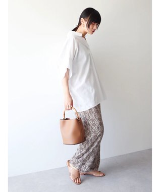 Green Parks 綿麻混スキッパーシャツ Off White