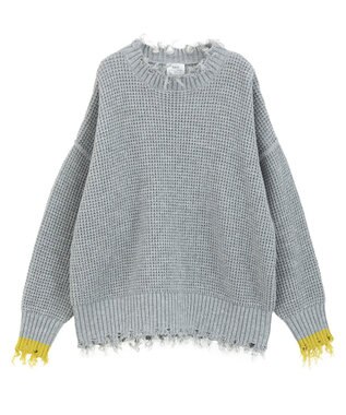 YECCA VECCA ダメージルーズニット Blue