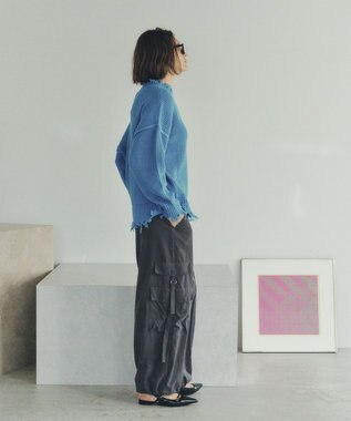 YECCA VECCA ダメージルーズニット Blue