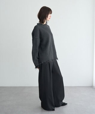 YECCA VECCA ダメージルーズニット Blue