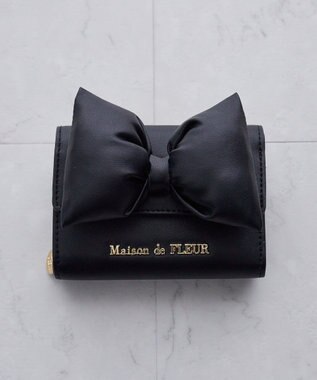 Maison de FLEUR ボリュームリボンウォレット Black