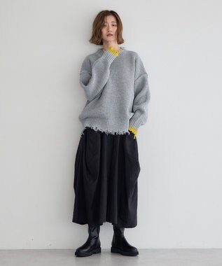 YECCA VECCA ダメージルーズニット Blue