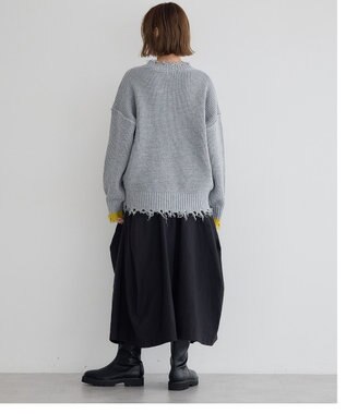 YECCA VECCA ダメージルーズニット Blue