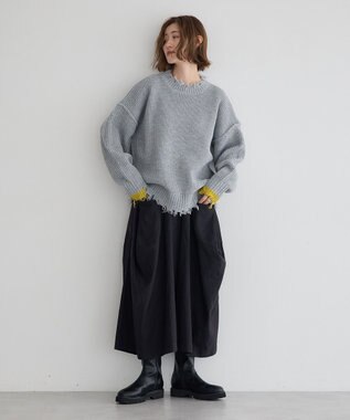 YECCA VECCA ダメージルーズニット Blue