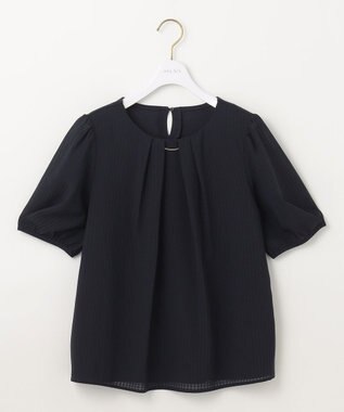 ANY SIS 【吸水速乾・UVケア・接触冷感】コンフォートジャージー ブラウス ネイビー