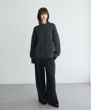 YECCA VECCA ダメージルーズニット Blue