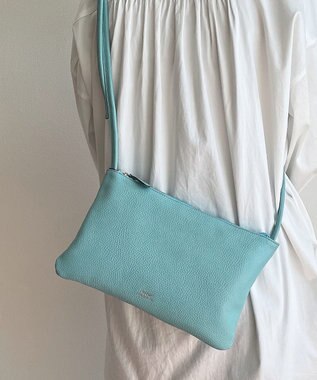 Hekhèr Le Style de Vie 新色追加【日本製】シュリンクレザー スクエアショルダーバッグ スカイブルー