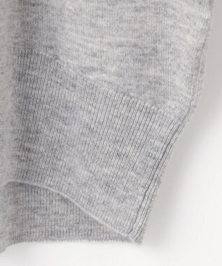 自由区 【洗える】ソフトウールハイゲージハイネック ニット グレーメランジ