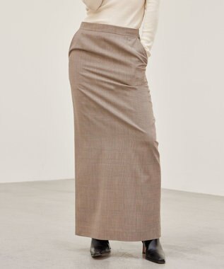 BEIGE， MER / グレンチェックスカート Beige