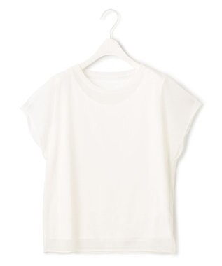 ICB L 【洗える】 シアージャージー カットソー オフホワイト系