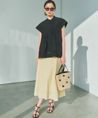 組曲 L 【先行予約】サッカーギンガムチェック フレアスカート イエロー系