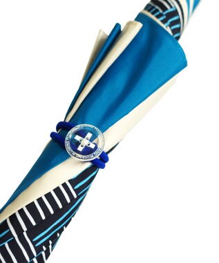 +RING UNISEX プラスリング 長傘60cm BLU/WHT T1275 白～オフホワイト